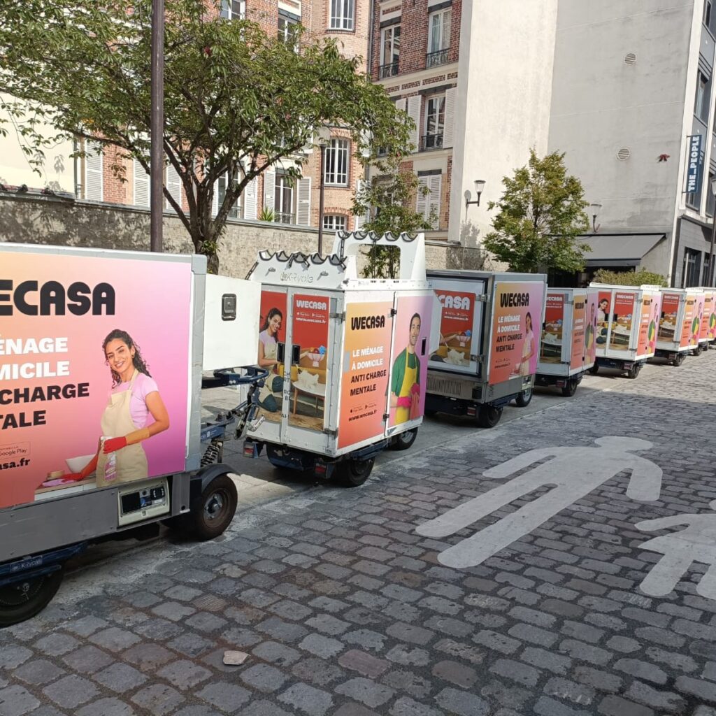 Exemple de la campagne sur vélo publicitaire à Paris