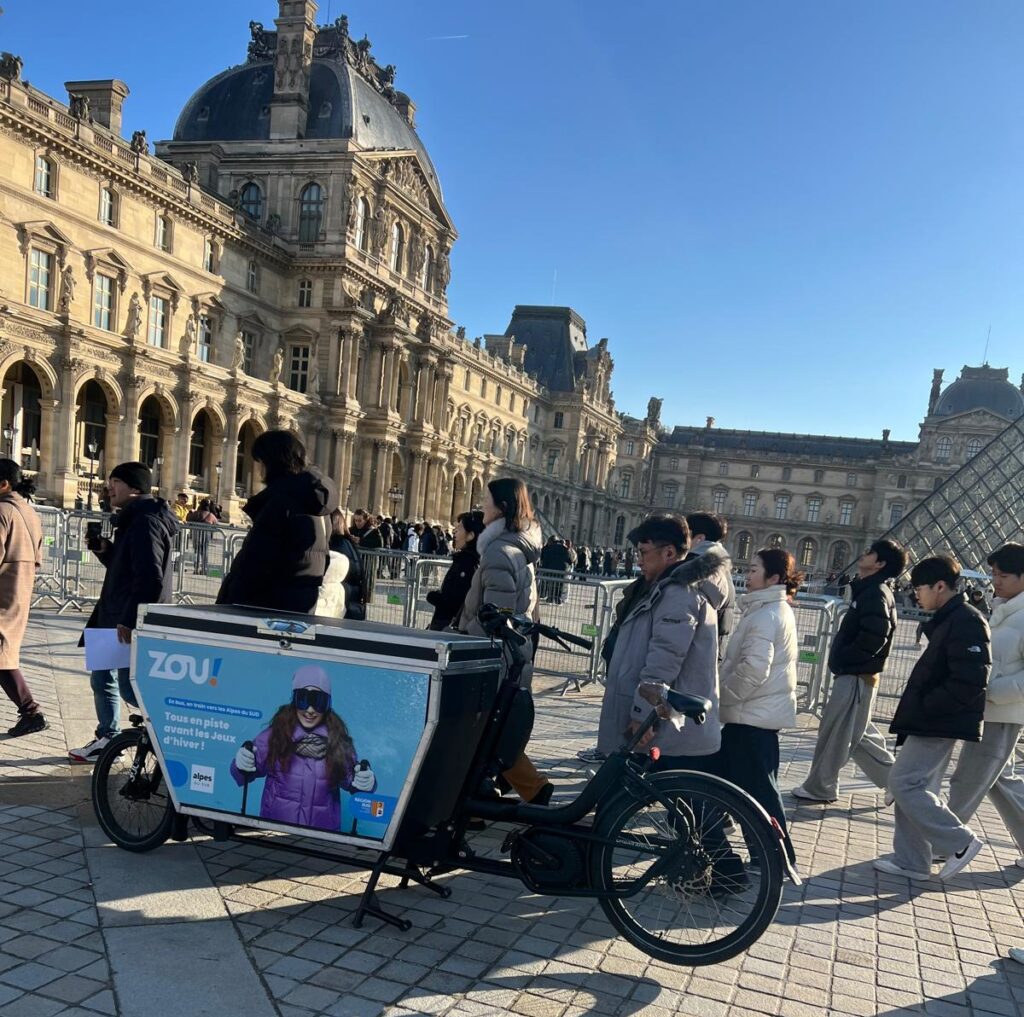 Vélo publicitaire à Paris pour Resalp.